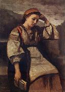 Jean Baptiste Camille  Corot Reverie France oil painting artist